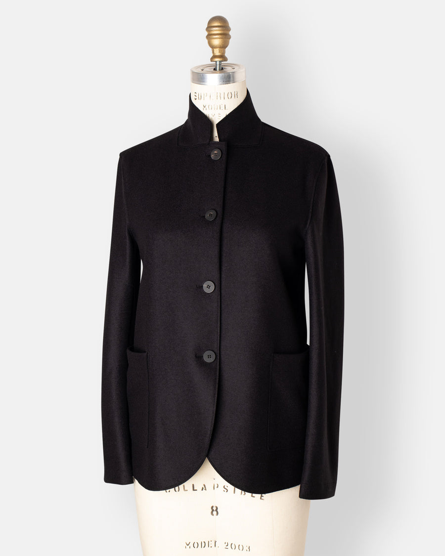 high collar blazer
