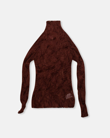 chiffon twist mock neck