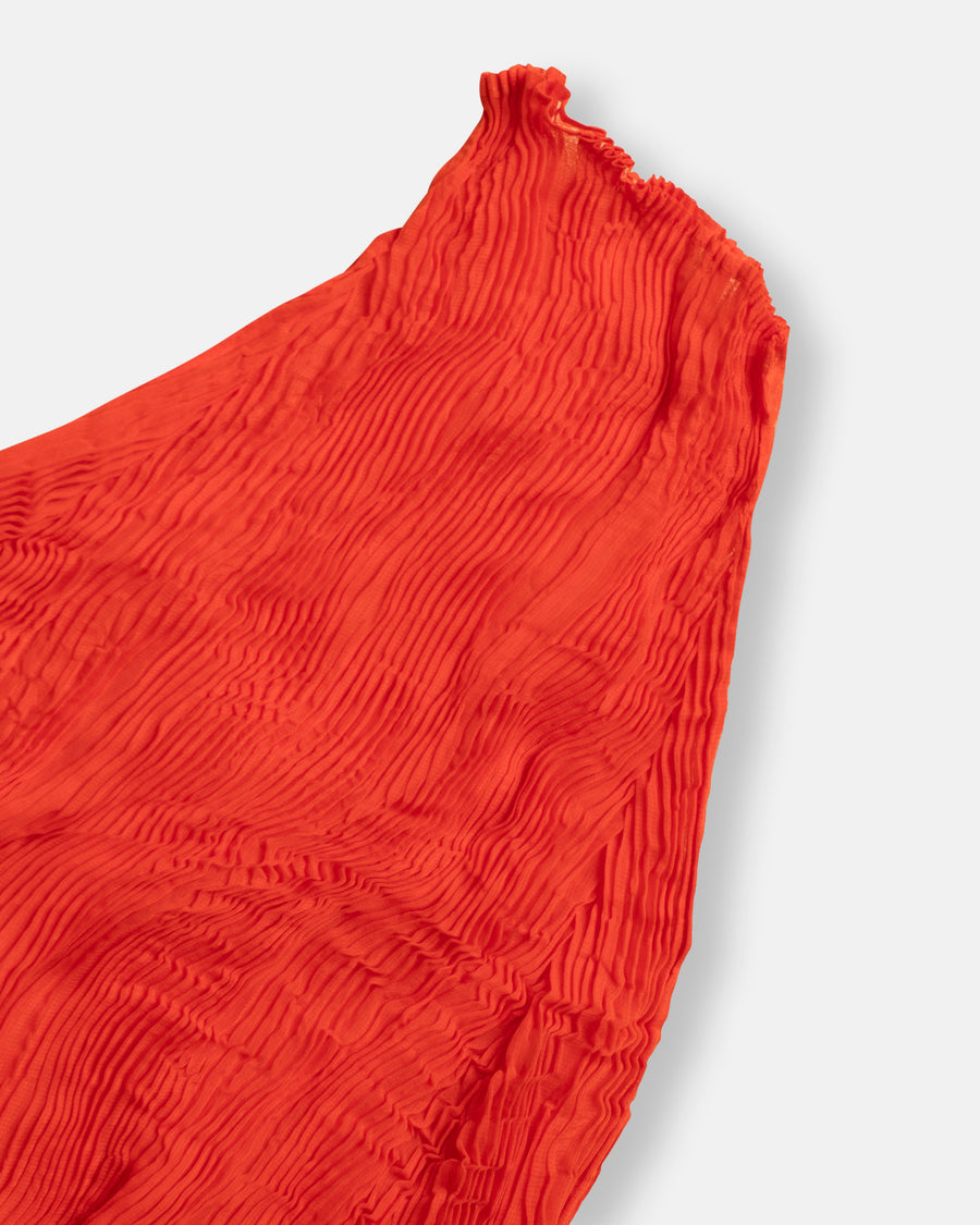 chiffon twist mock neck