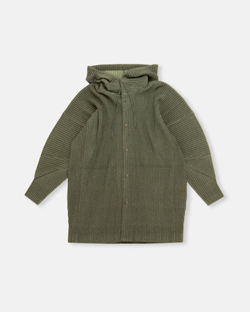 heather pleats hooded jacket