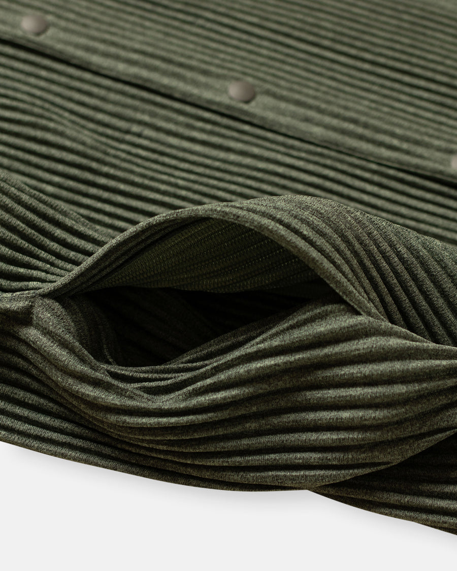 heather pleats hooded jacket