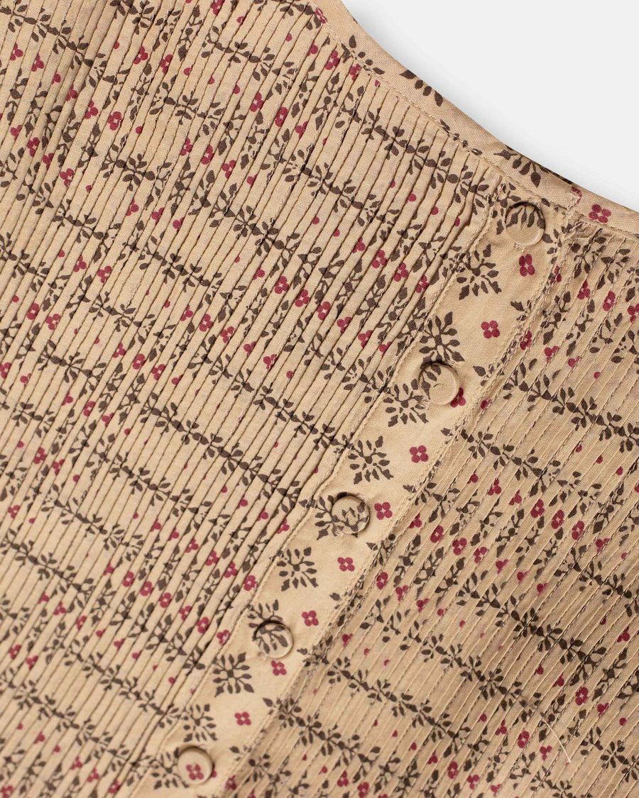 mini pintuck floral print dress