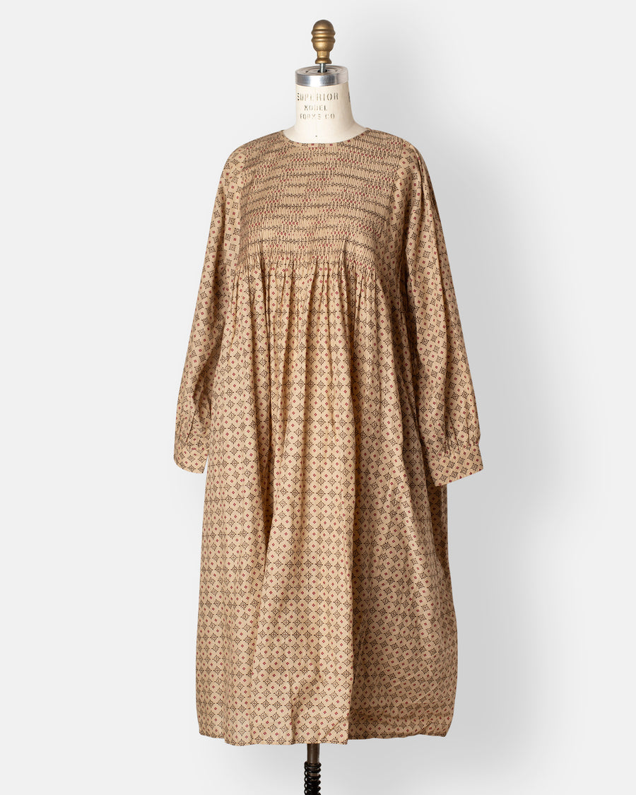 mini pintuck floral print dress