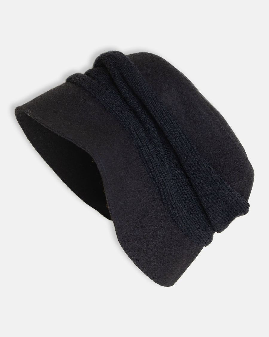 short melton drape hat