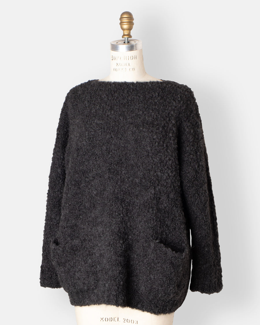 bouclé pullover with pocket