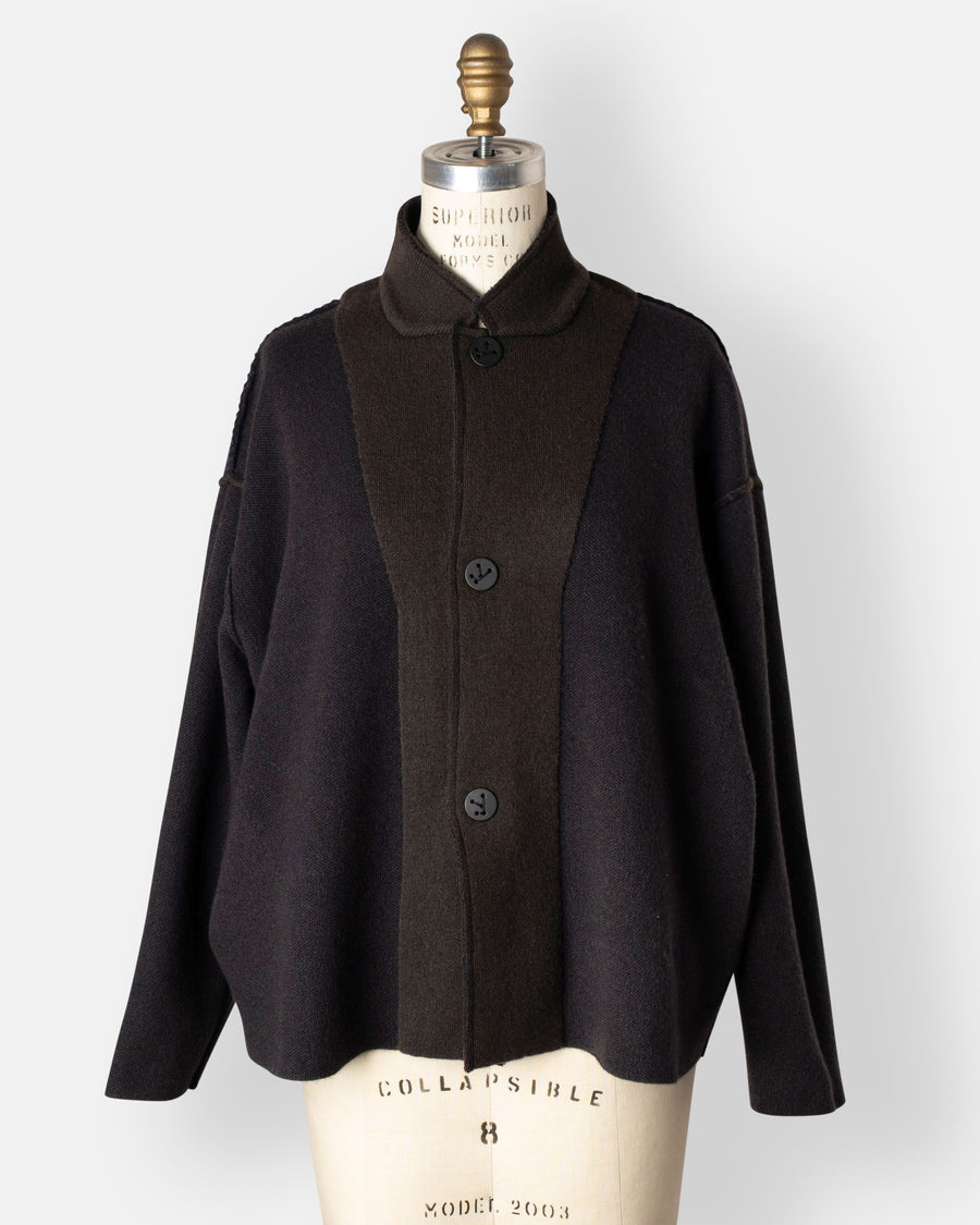 reversible stand collar jacket