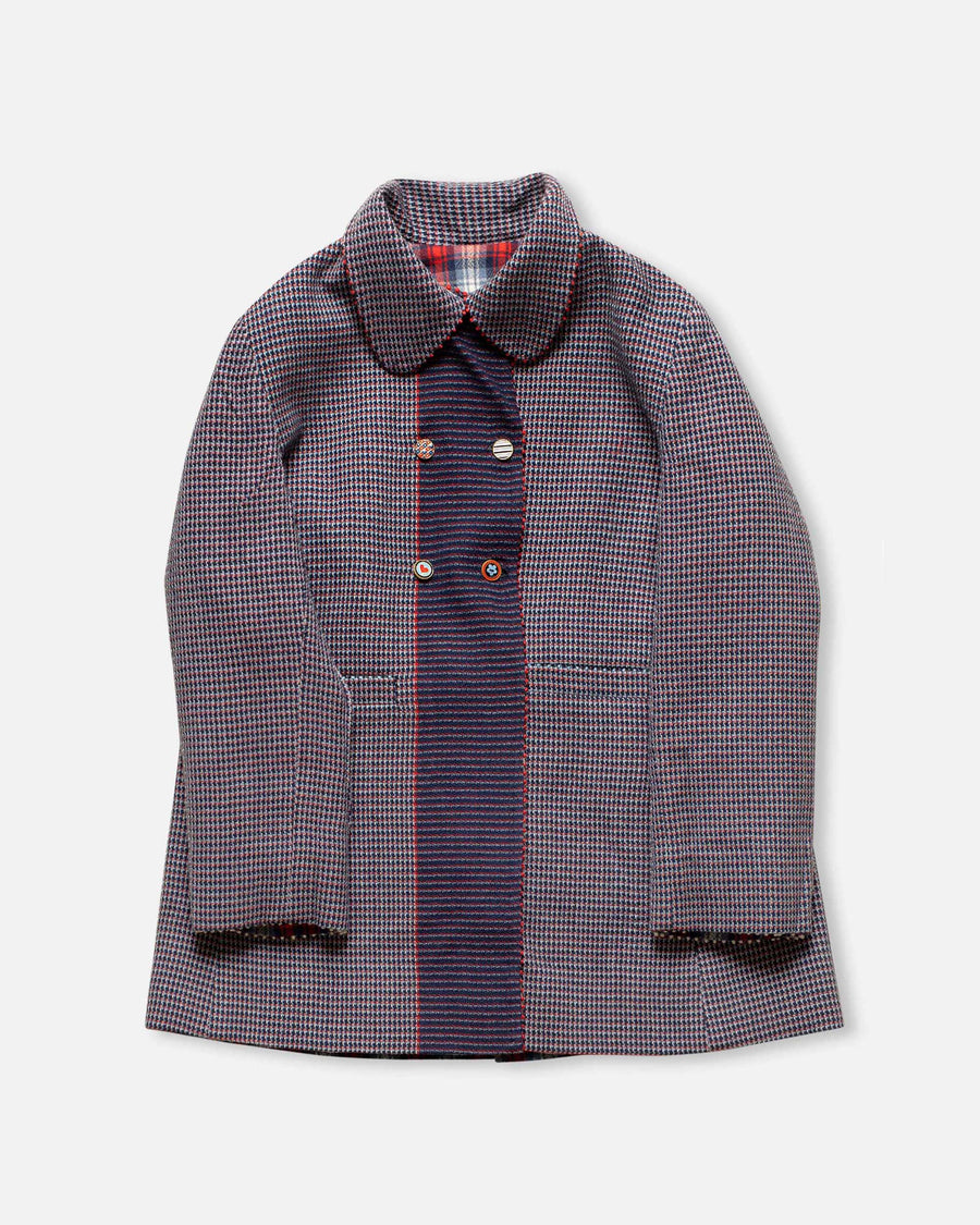 reversible double faced plaid jacket