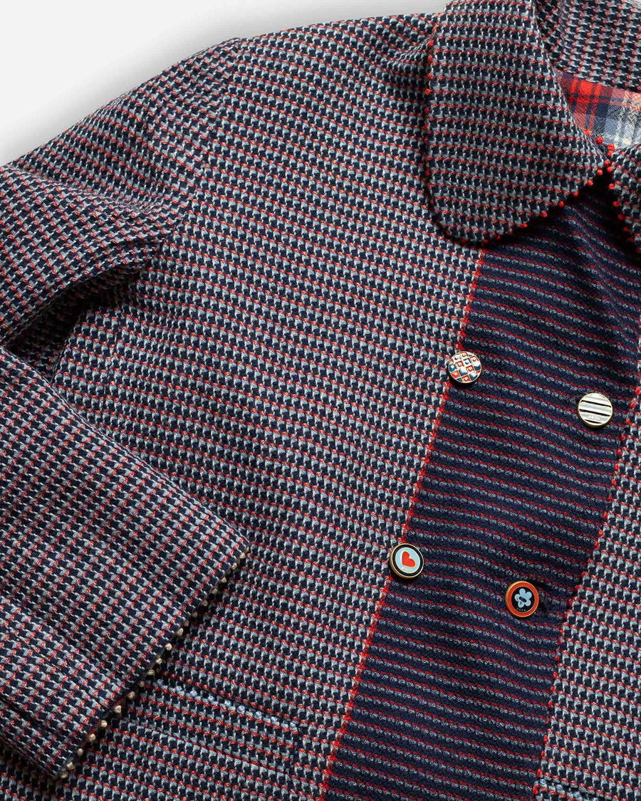 reversible double faced plaid jacket