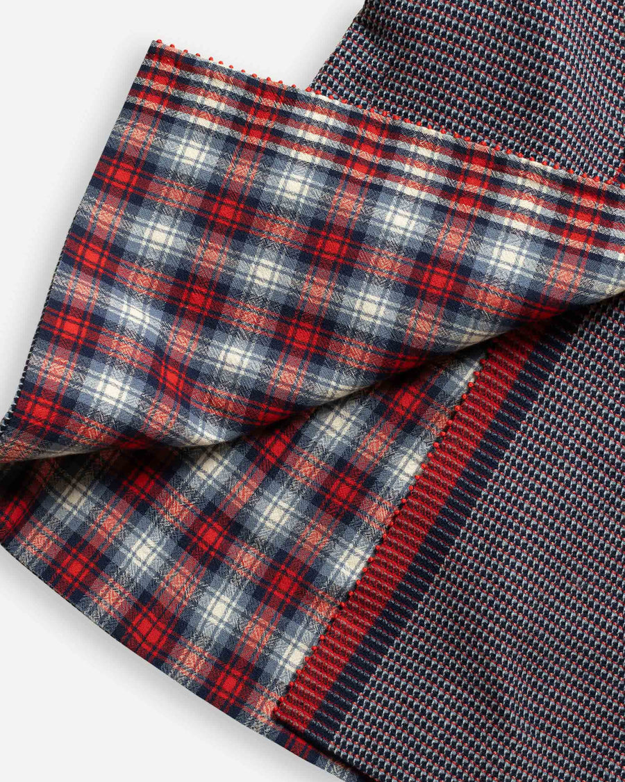 reversible double faced plaid jacket