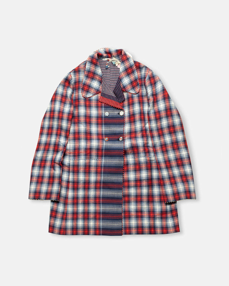 reversible double faced plaid jacket