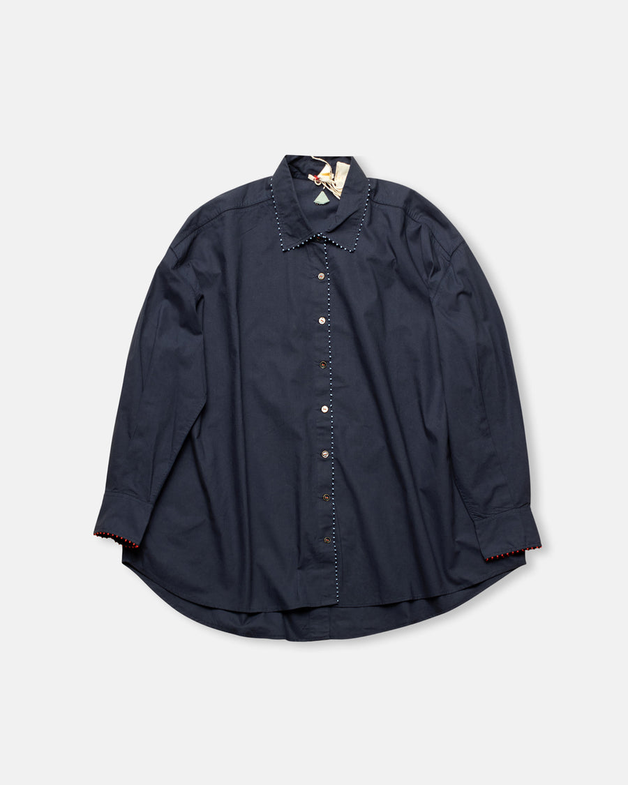 french knot trimmed shirt