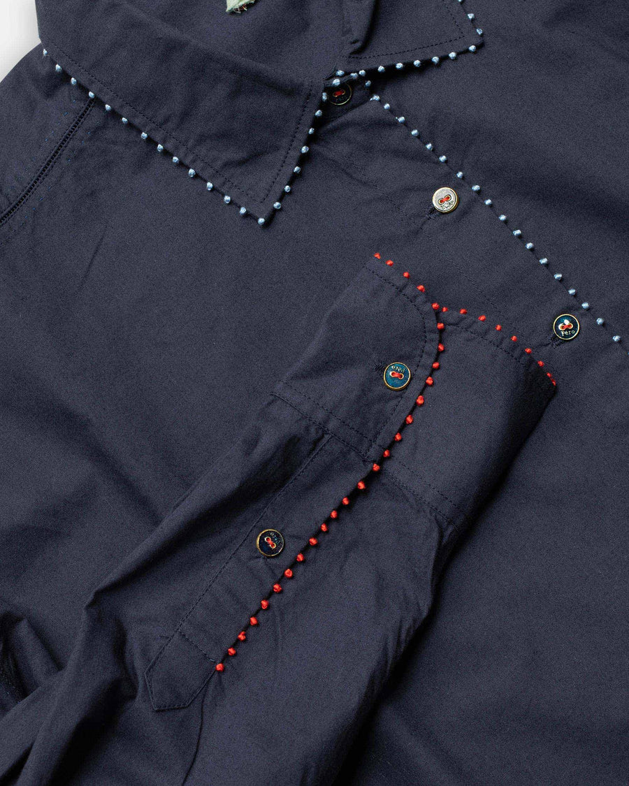 french knot trimmed shirt