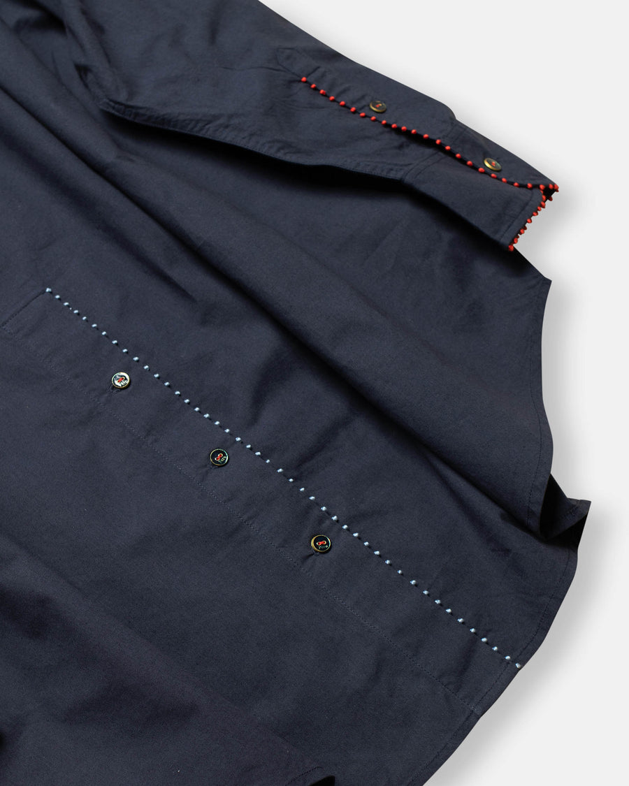 french knot trimmed shirt