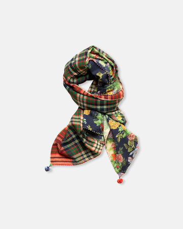 plaid & floral scarf