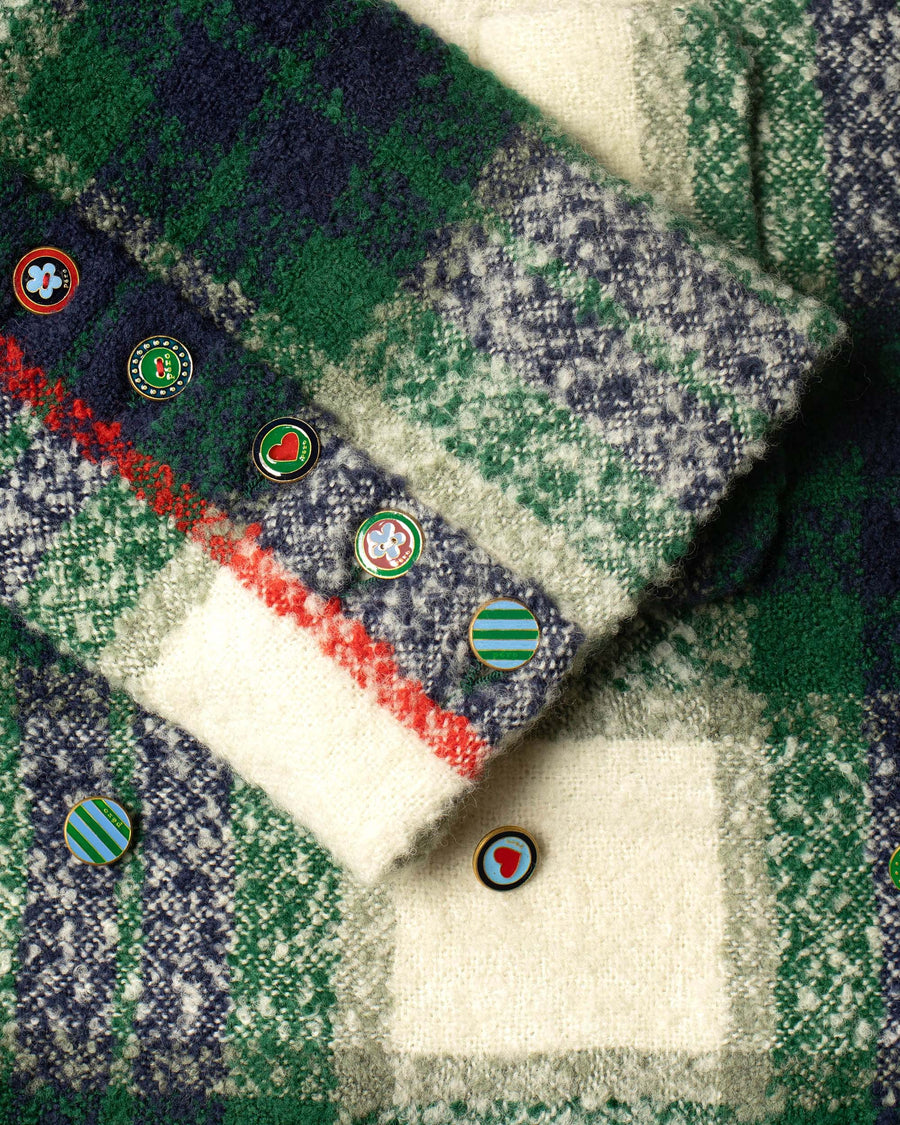 bouclé plaid coat