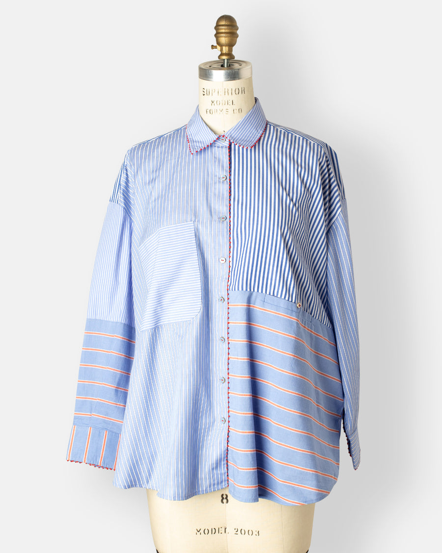 stripe mix shirt