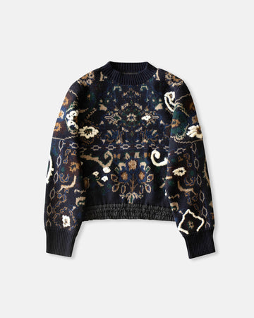 floral  jacquard knit pullover