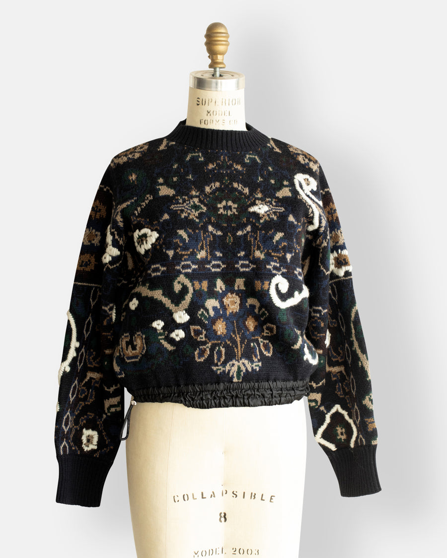floral  jacquard knit pullover
