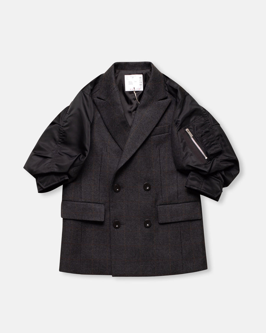 double faced plaid melton jacket