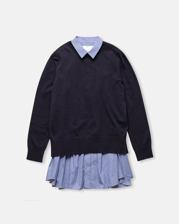 poplin x cotton knit dress
