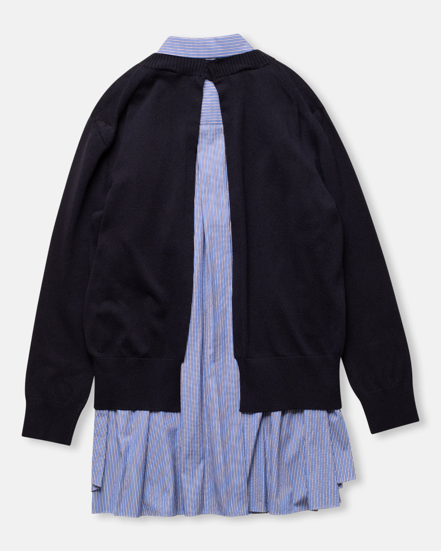 poplin x cotton knit dress