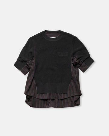 stripe doeskin x wool knit pullover