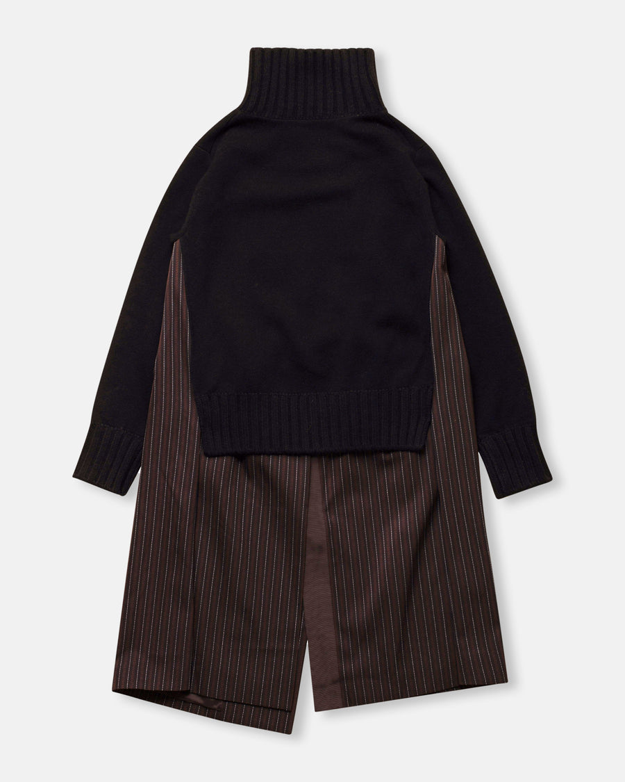 stripe doeskin x wool knit coat dress