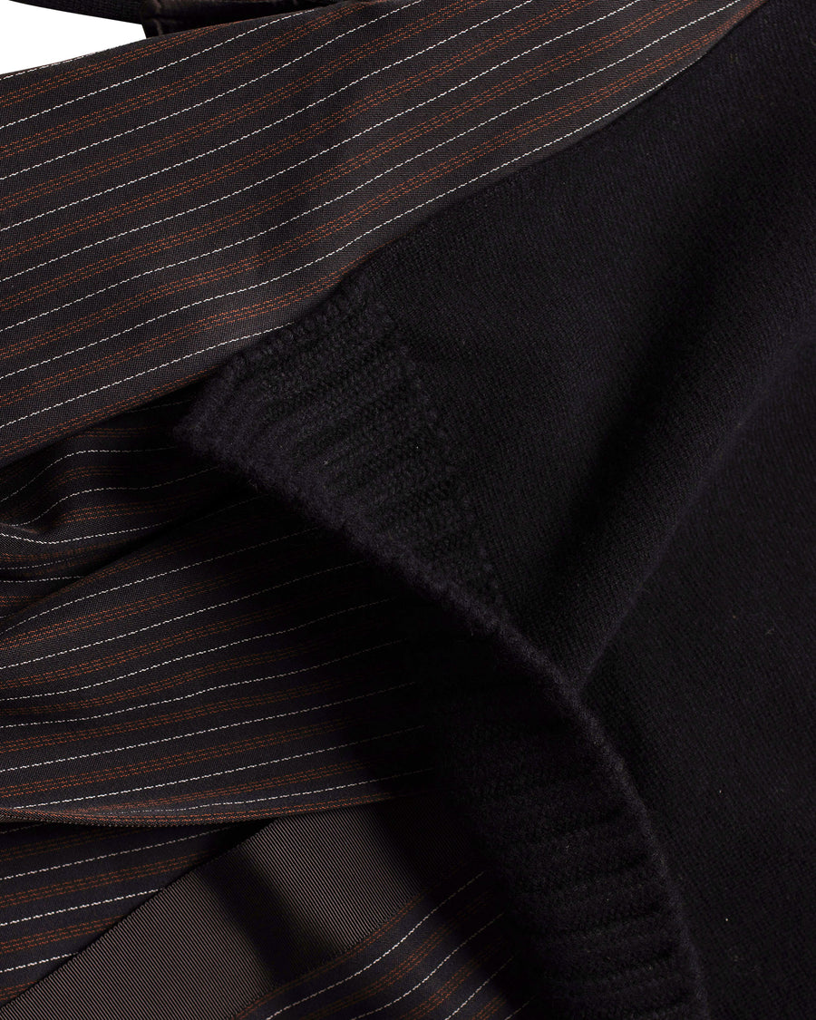 stripe doeskin x wool knit coat dress