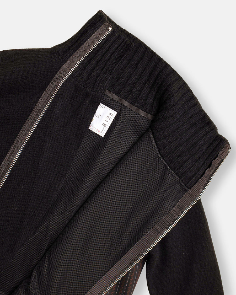 stripe doeskin x wool knit coat dress