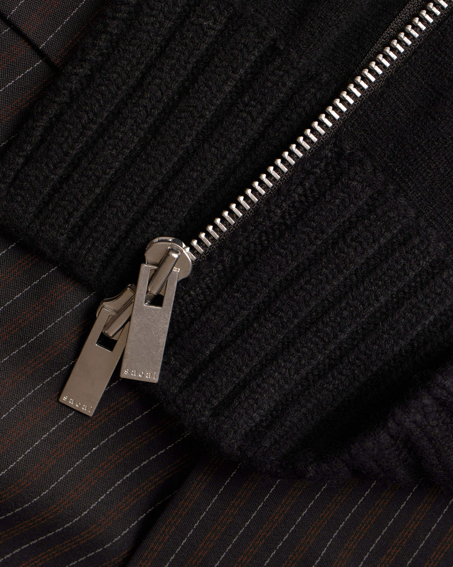 stripe doeskin x wool knit coat dress