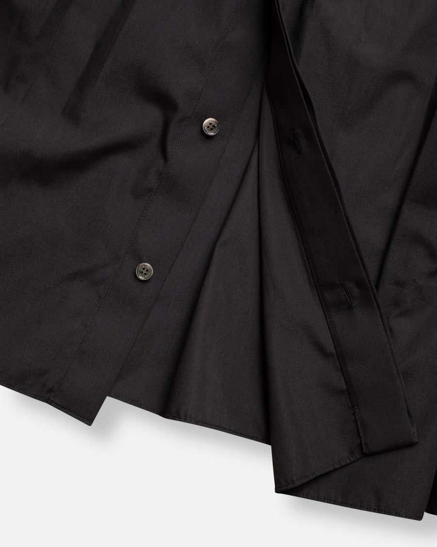 poplin x cotton knit dress black