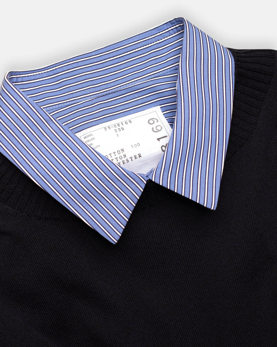 poplin x cotton knit dress