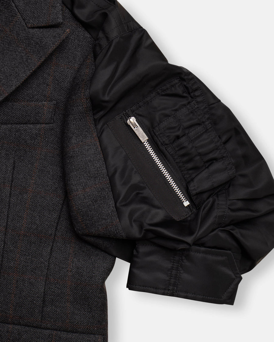 double faced plaid melton jacket