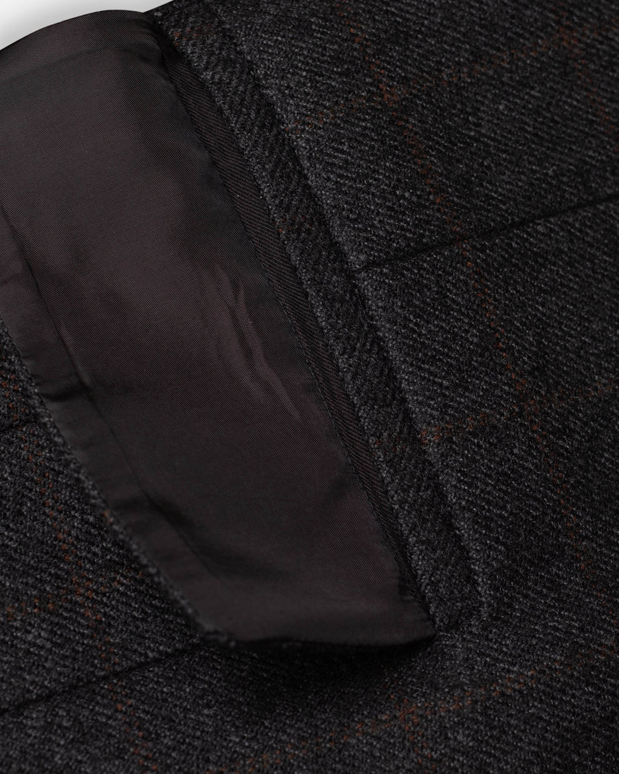 double faced plaid melton jacket