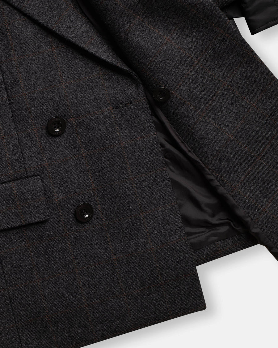 double faced plaid melton jacket