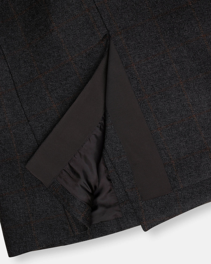 double faced plaid melton jacket