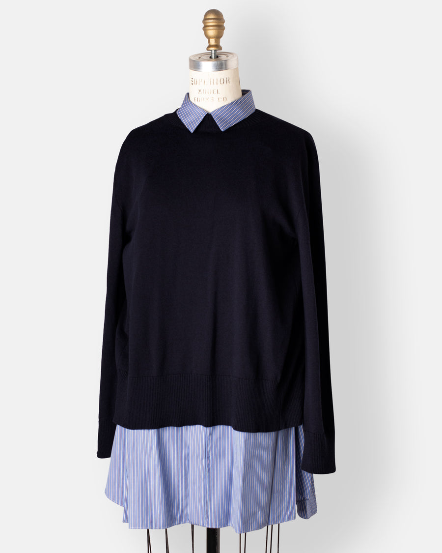 poplin x cotton knit dress