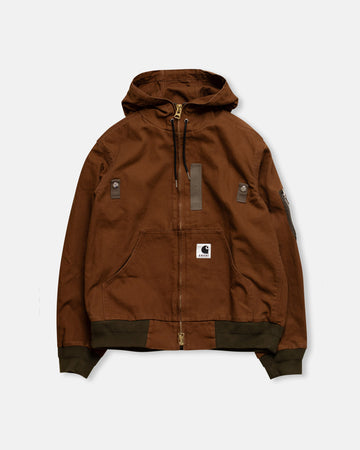 sacai x carhartt duck hooded jacket