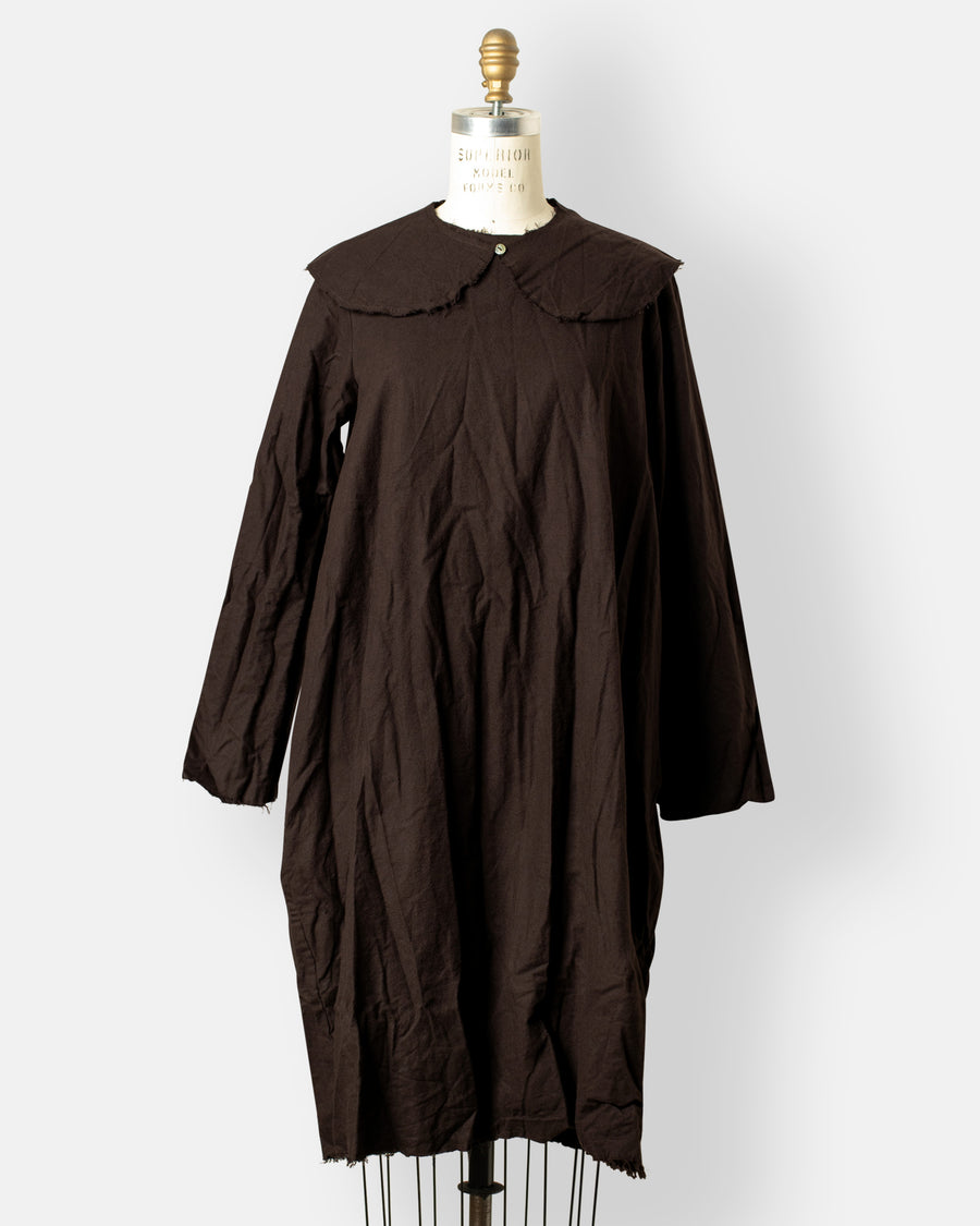 peter pan collar flannel short dress