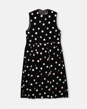 velvet embroidery dress