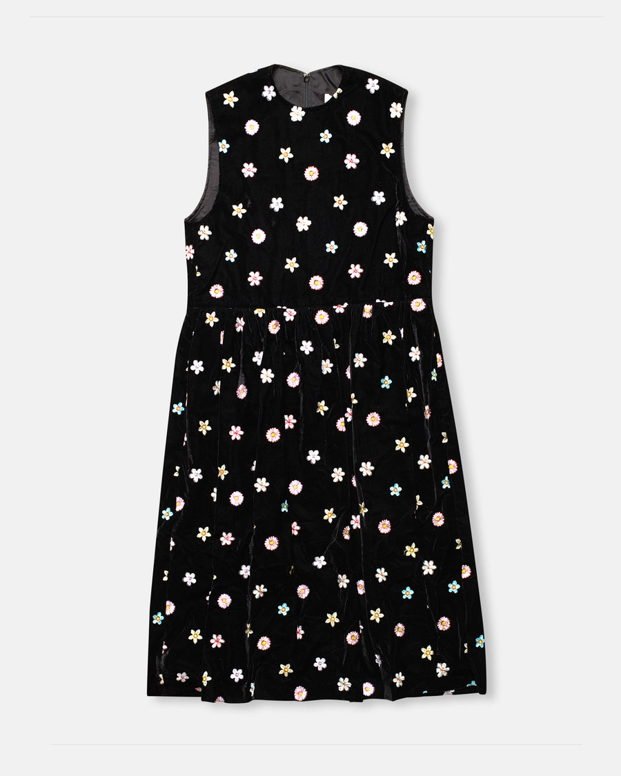 velvet embroidery dress