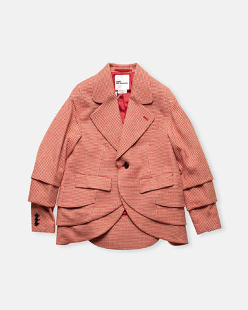 houndstooth pattern tweed jacket