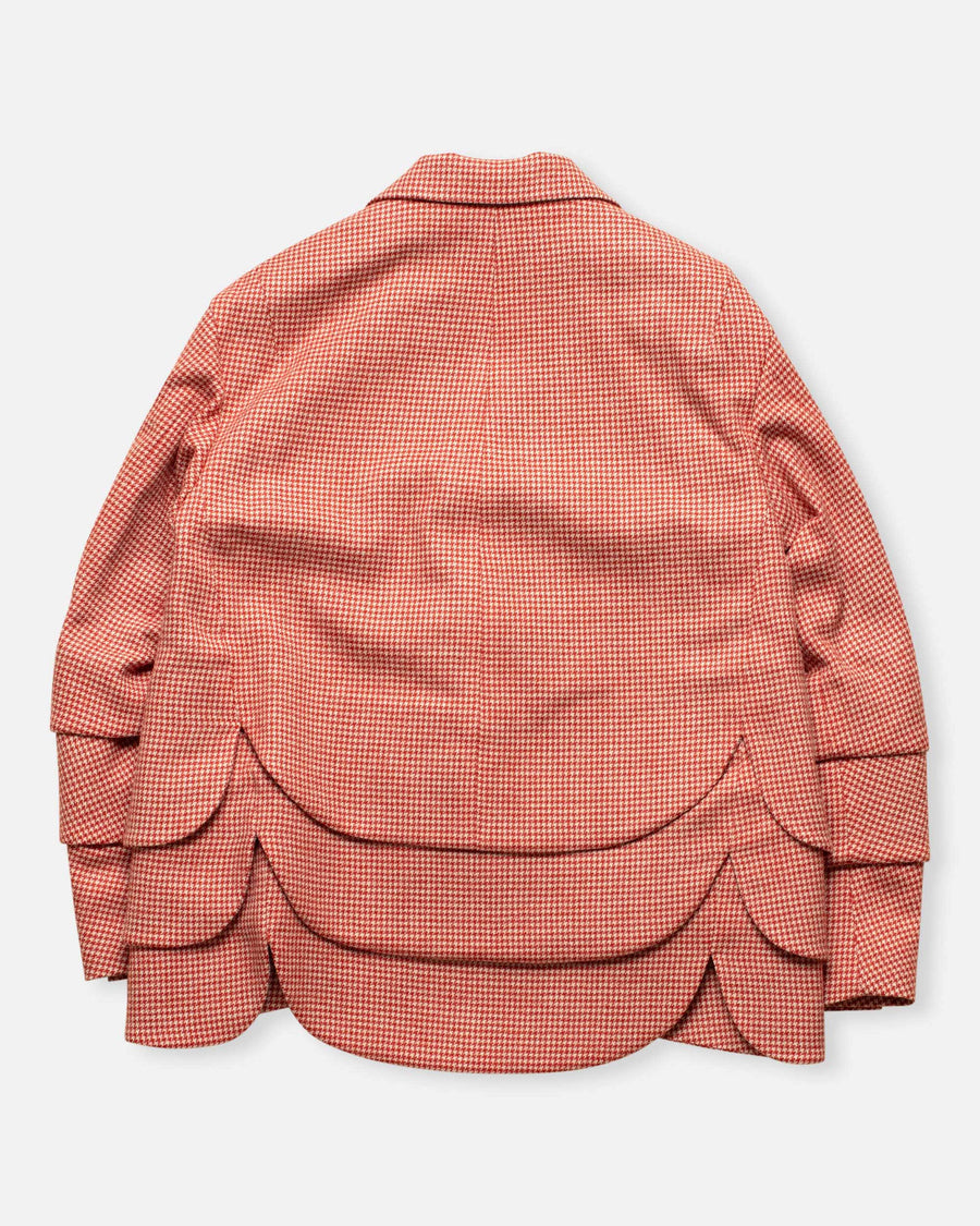houndstooth pattern tweed jacket