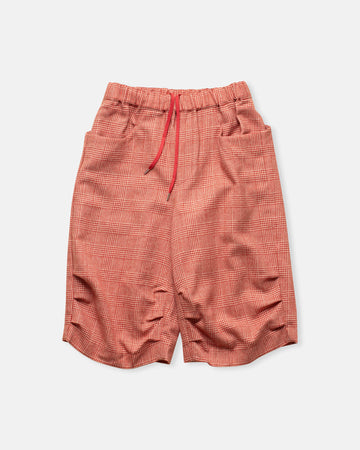 checkered pattern tweed shorts