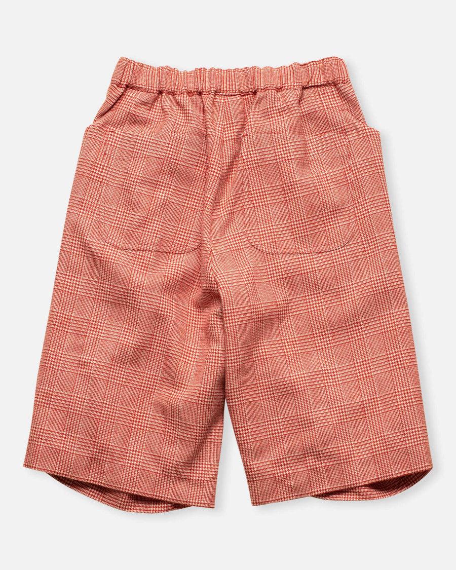 checkered pattern tweed shorts