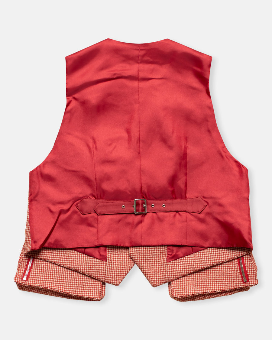 houndstooth pattern tweed vest