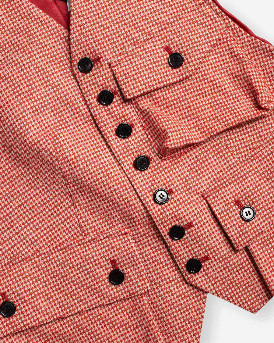 houndstooth pattern tweed vest