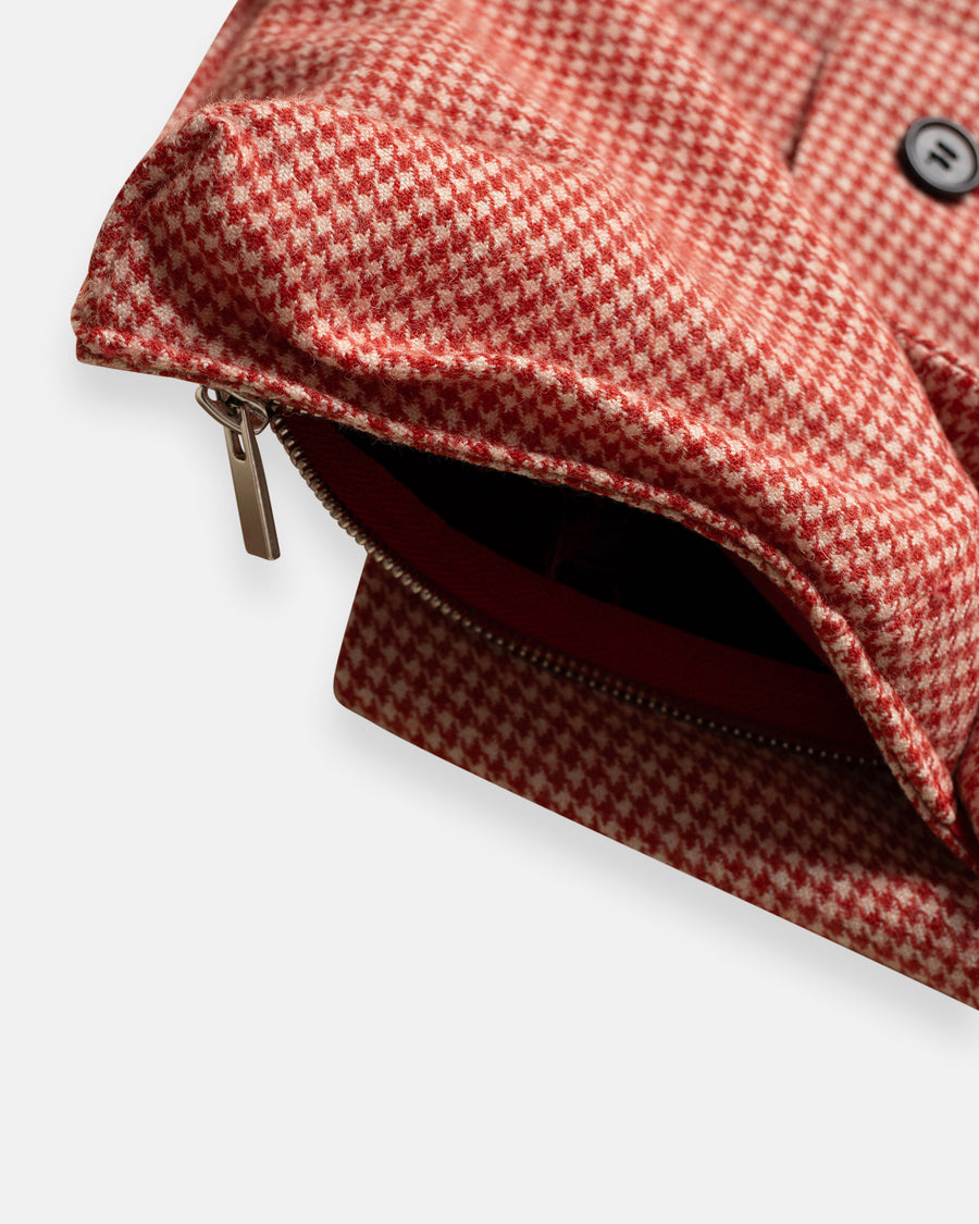 houndstooth pattern tweed vest