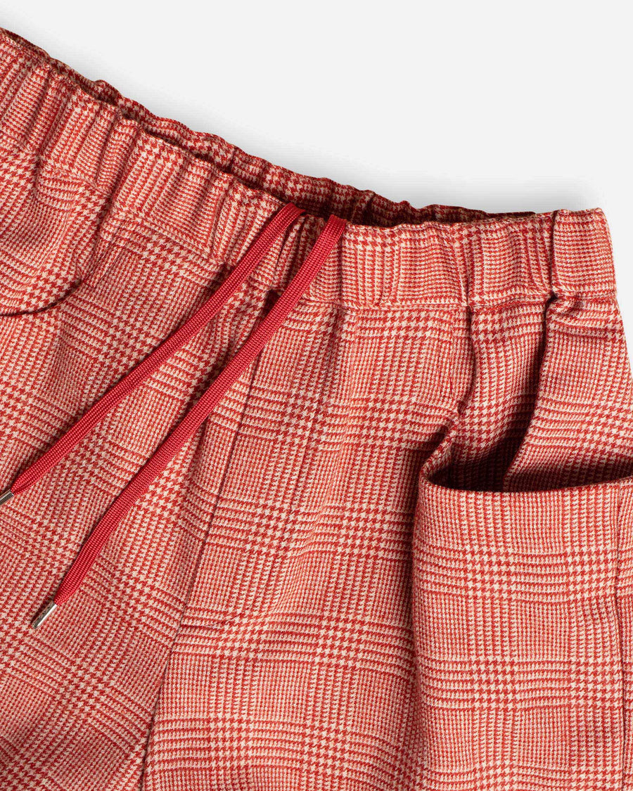 checkered pattern tweed shorts
