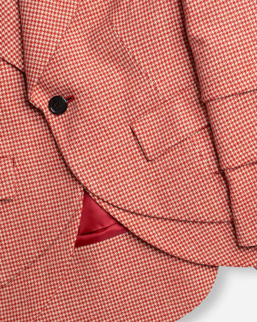houndstooth pattern tweed jacket